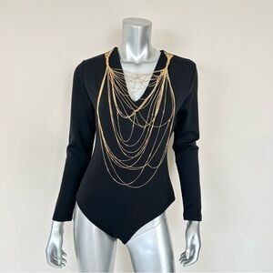 NWT!!! Burberry women bodysuit with chain  size L